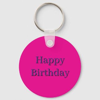 Pink Keychain - Happy Birthday