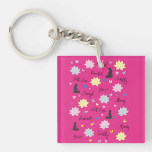 Pink Keychain Resilient Bloom Lotus Design