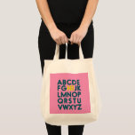 Pink Kids Cute Simple Alphabet Letter Library Tote Bag<br><div class="desc">Step out in style with this fun alphabet typography tote bag in pink.</div>