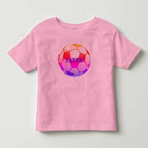 Pink Kids Soccer Personalized Toddler T-shirt