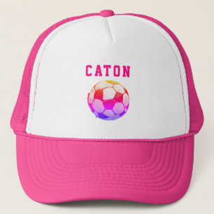 Pink Kids Soccer Personalized Trucker Hat
