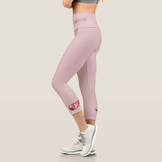 Pink Killer Dink | Graphic Pickleball Activewear Capri Leggings (Left)