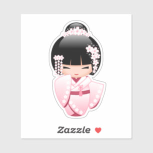 Pink Kimono Kawaii Kokeshi Doll