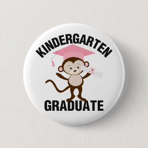Pink Kindergarten Graduate 2 Inch Round Button