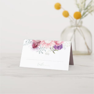Pink King Protea Boho Botanical Place Card