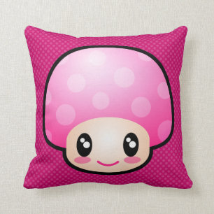 Pink Kinoko Throw Pillow