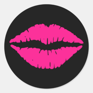 Pink Kiss Classic Round Sticker