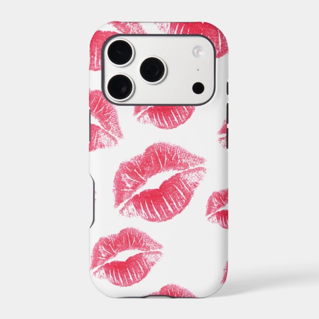 Pink Kiss Lips Pattern Modern Pop Art (Verso)