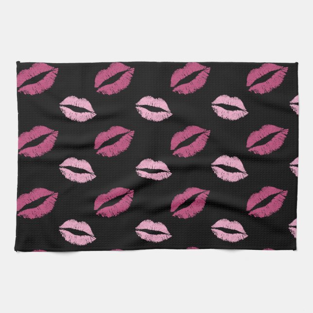 Pink Kisses Kitchen Towel (Horizontal)