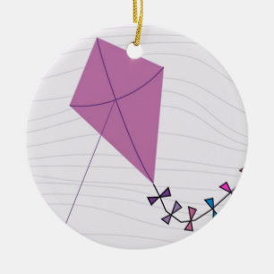 Pink Kite Ceramic Ornament