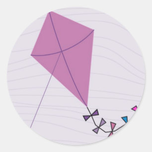 Pink Kite Classic Round Sticker
