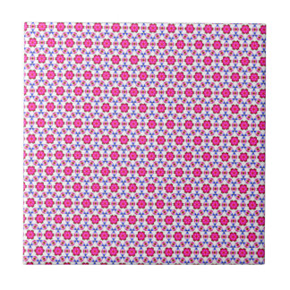 Pink kitsch flower pattern tile
