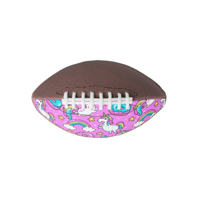 Pink Kitschy glittery funny unicorn and kitty Football (Front)