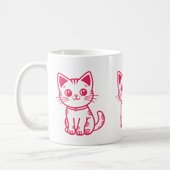 Pink kitten  coffee mug (Left)