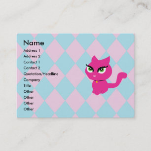 Pink Kitty Cat Business Cards