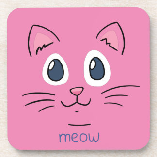 Pink Kitty Cat Coaster