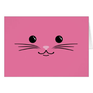 Pink Kitty Cat Cute Animal Face Design