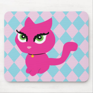 Pink Kitty Cat Mouse Pad