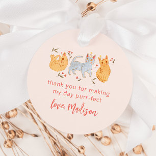 Pink Kitty Cat Purr-fect Birthday Party Favour Tags
