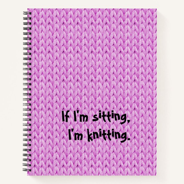 Pink Knitted Texture Spiral Notebook (Front)