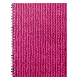 Pink knitted wool notebook