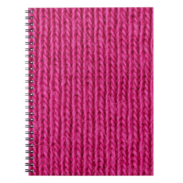 Pink knitted wool notebook (Front)