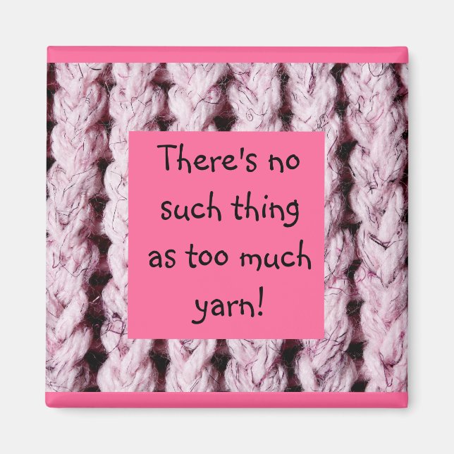 Pink Knitting Theme Fridge Magnet (Front)