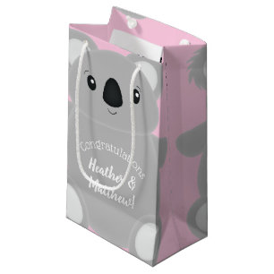 Pink Koala Bear Baby Shower Small Gift Bag