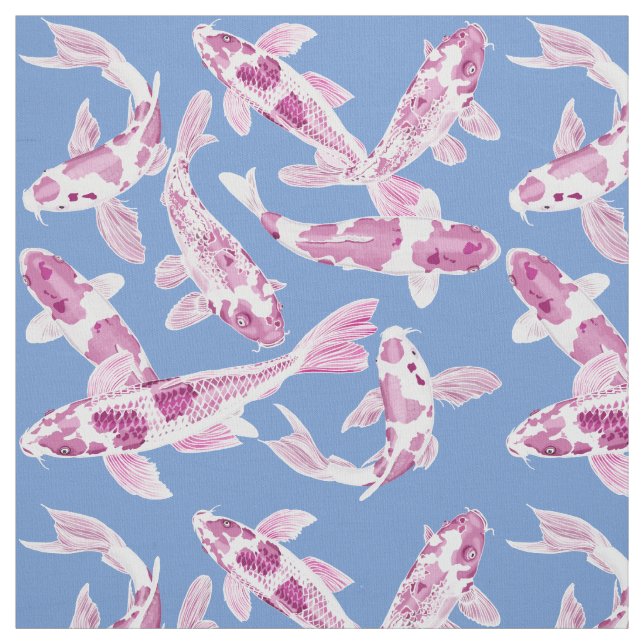 Pink Koi fish  Fabric (Swatch)