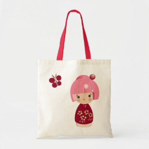 Pink Kokeshi Triplet Tote Bag