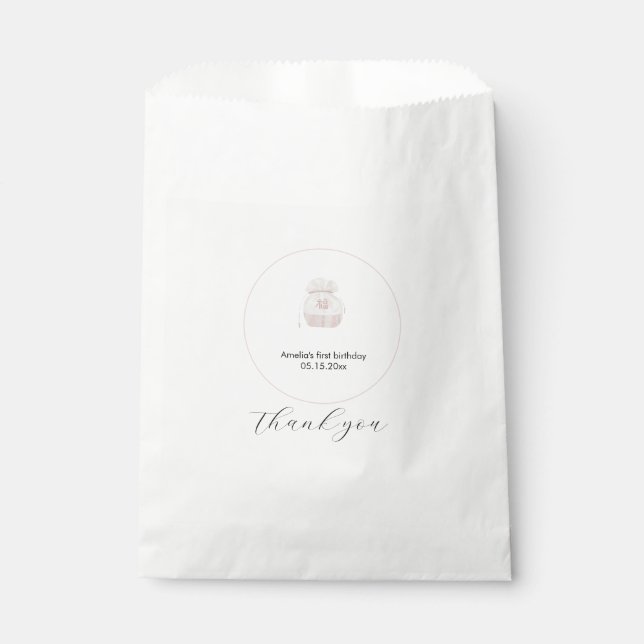 Pink Korean Doljanchi favour  Favour Bag (Front)