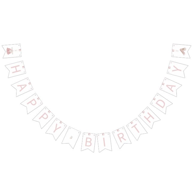 Pink Korean Doljanchi Happy Birthday Bunting Flags (All)