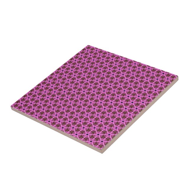 Pink Labyrinth Ceramic Tile (Side)