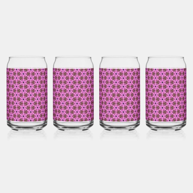 Pink Labyrnth Drinkware Set Can Glass (Front)