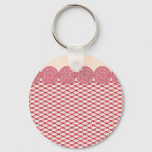Pink Lace and Fishnet Key Ring