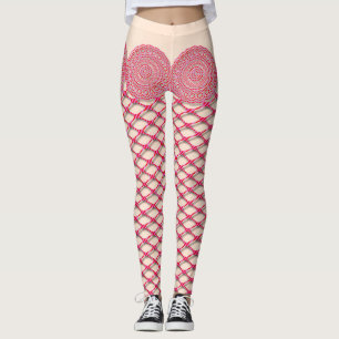 Pink Lace and Fishnet Leggings