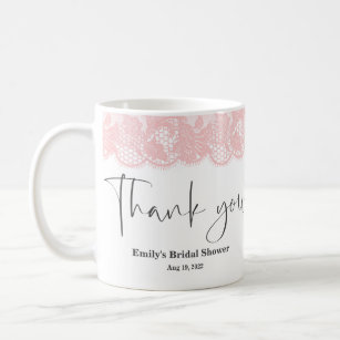 Pink Lace Bridal Shower  Thank You Favour Coffee M Coffee Mug