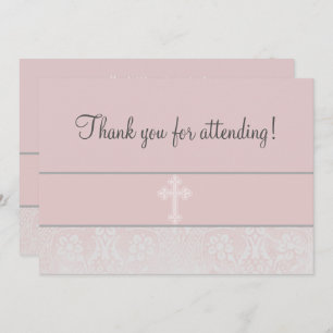 Pink Lace First Communion Invitation