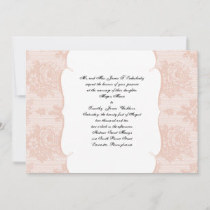Pink Lace French Background Wedding Invitation