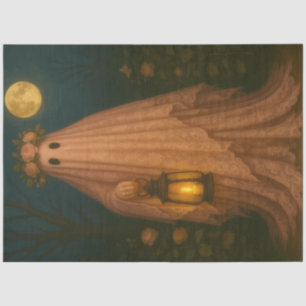 Pink Lace Ghost with Lantern – Whimsical Goth  Tissue Paper