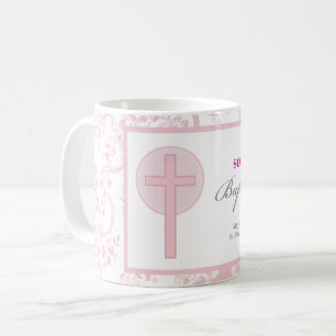 Pink Lace Girl Baptism Coffee Mug