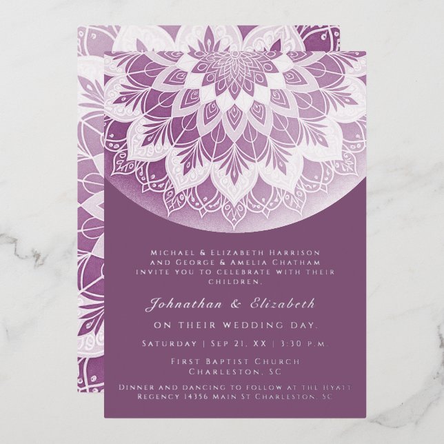 Pink Lace Mandala Wedding (Front/Back)