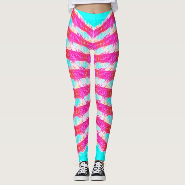 pink lace pattern leggings (Front)