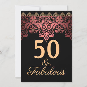 Pink lace romantic decor gradient bronze lacy anni invitation