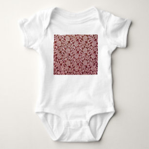 Pink lace, vintage roses pattern. baby bodysuit