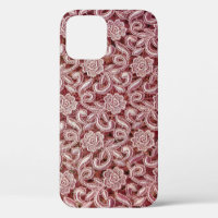 Pink lace, vintage roses pattern.