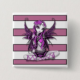 Pink Lacey Fairy Button