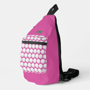 Pink Ladies Golf INITIALS Green Preppy Fun Sling Bag