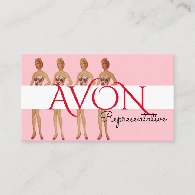Pink Ladies Personalized Avon Business Card (Front)