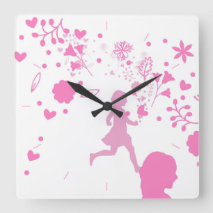 Pink Lady 2. Square Wall Clock